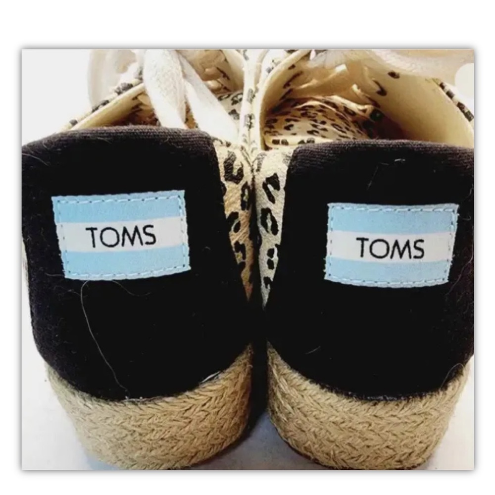Toms Leopard Print Canvas Espadilles Platform Tie… - image 3